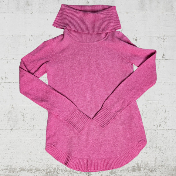 Tahari Heathered Pink Soft Turtleneck Stretch Midweight Knitted Sweater Size XS - Picture 1 of 6